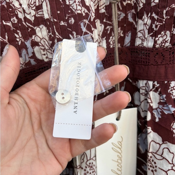 Anthropologie Rafia Blouse by Cleobella NWT Cranberry Floral - Picture 4 of 6